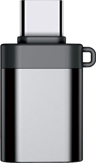 Leewello Μετατροπέας USB-C male σε USB-A female Γκρι 1τμχ HD-011