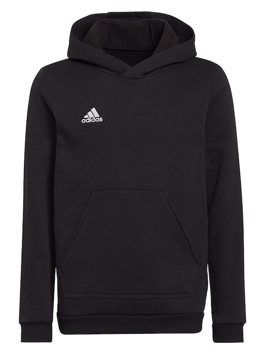 adidas Fleece Παιδικό Φούτερ με Κουκούλα και Τσέπες Μαύρο Entrada22 adidas Fleece Παιδικό Φούτερ με Κουκούλα και Τσέπες Μαύρο Entrada22