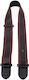 Perri's Soft Black Glove Leather With Red Fancy Stitch Guitar Strap Gurt für Bass Schwarz