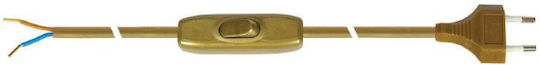 Evivak Power Cord with Diameter 2x0.75mm² in Gold Color 1.5m 1pcs