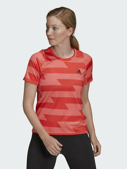 Adidas Fast Femeie Sport Tricou Semi Turbo/ Bright Red