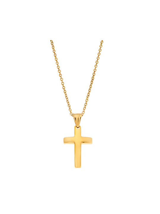 Puppis Men's Cross from Gold Plated Steel with Chain