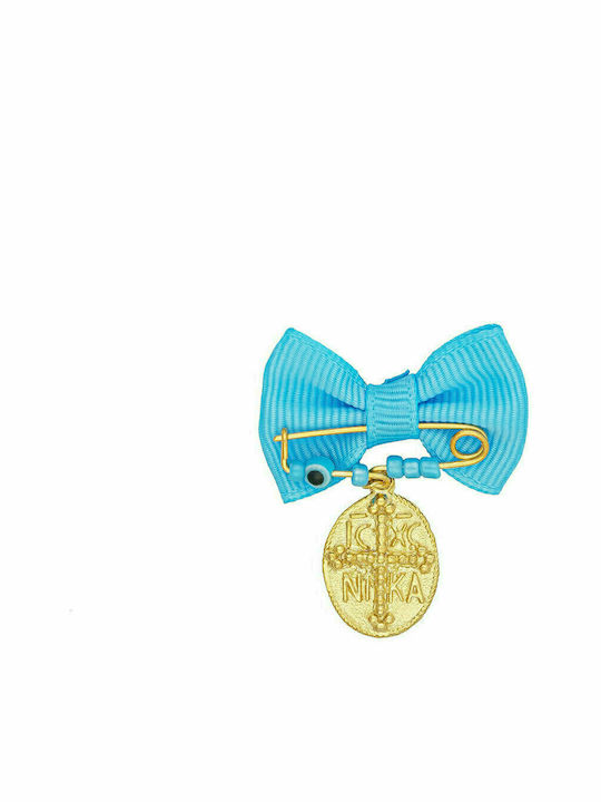 Excite-Fashion Child Safety Pin made of Gold Plated Silver with Constantinato for Boy