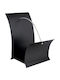 Viometal LTD 1080 Geneva Metallic Basket Wood Storage 40x36.5x61cm Black