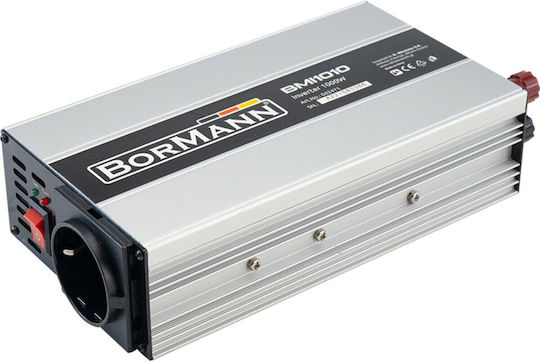 Bormann BMI1010 Invertor Auto 1000W pentru Convertirea 12V DC în 220V AC cu 1xUSB