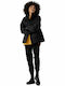 Women's Short Puffer Jacket for Winter Black