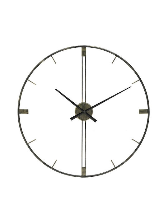 Inart Ρολόι Τοίχου Χρυσό Μεταλλικό 60cm