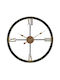 Inart Wall Clock Metallic Gold / Black Ø60cm