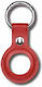 Key Ring Θήκη Μπρελόκ Δερματίνης για AirTag σε Κόκκινο χρώμα