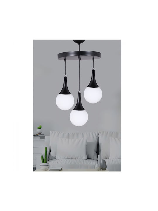 HomeMarkt Κρεμαστό Φωτιστικό Μαύρο με Ντουί E27 30x75εκ.