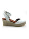 Women's Leather Platform Espadrilles White