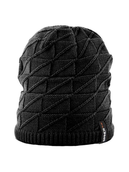 Sinner Loch 0 Beanie Unisex Beanie Gestrickt in Schwarz Farbe