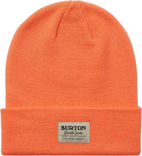 Beanie Unisex Σκούφος Πλεκτός σε Πορτοκαλί χρώμα