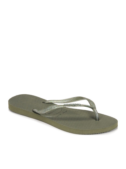 Havaianas Logo Metallic Women's Flip Flops Khaki 4119875-0869