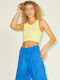 Jack & Jones Women's Athletic Crop Top Sleeveless Yellow