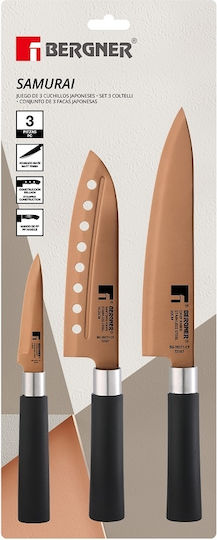 Bergner Samurai Copper Σετ Μαχαίρια από Ανοξείδωτο Ατσάλι 3τμχ