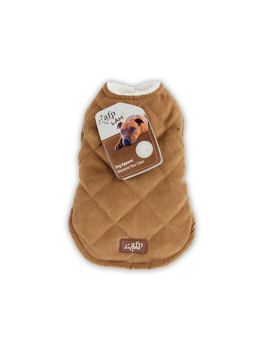 All For Paws Lambswool Μπουφάν Σκύλου Αδιάβροχο Καφέ με Μήκος Ράχης 35 εκ.