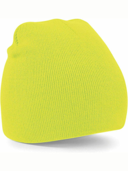 Beechfield B44 Knitted Beanie Cap Fluorescent Yellow