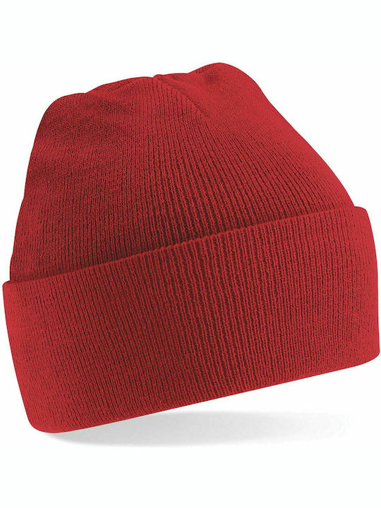 Beechfield B45 Knitted Beanie Cap Bright Red