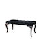 Stool Bench Stool Wooden Black Velvet-Black Metal 115x45x50cm