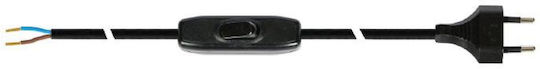 Evivak Καλώδιο Ρεύματος με Διατομή 2x0.75mm² σε Μαύρο Χρώμα 2m