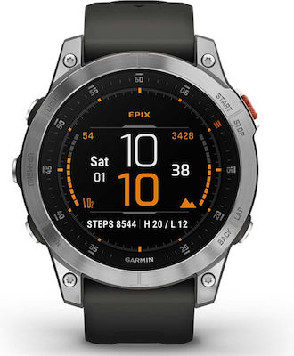 Garmin Epix (Gen 2) Stainless Steel 47mm Waterproof Smartwatch with Heart Rate Monitor (Slate Steel)