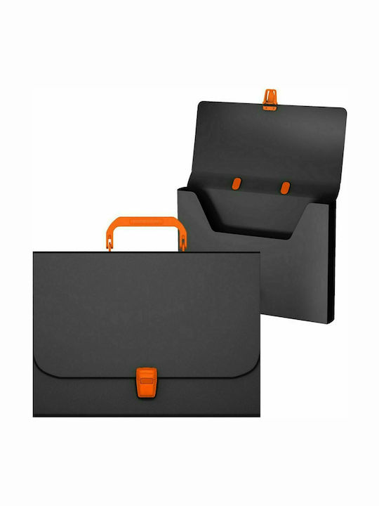 ErichKrause Plastiktasche für Entwürfe mit Schnalle und Handgriff 33.5x3.5x23cm Schwarze