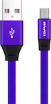 Awei CL-98 Braided USB 2.0 to micro USB Cable Μπλε 1m