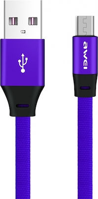 Awei CL-98 Braided USB 2.0 to micro USB Cable Μπλε 1m
