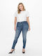 Curvy Hoch tailliert Damenjeans in Enger Passform Medium Blue Denim