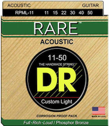DR Rare Σετ Χορδών Phosphor Bronze 11 - 50" Custom Light DR Rare Σετ Χορδών Phosphor Bronze 11 - 50" Custom Light