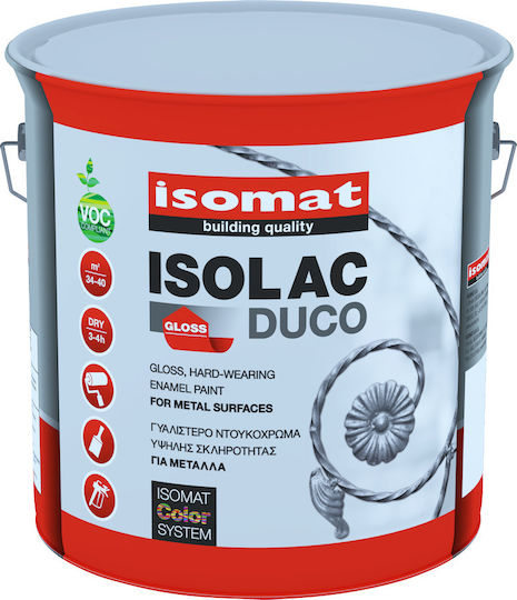 Isomat Βερνικόχρωμα Διαλύτου Isolac Duco 2.5lt Μαύρο Γυαλιστερό