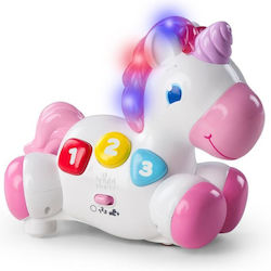 Bright Starts Baby Toy Rock & Glow Unicorn with Light and Sounds for 12++ Months