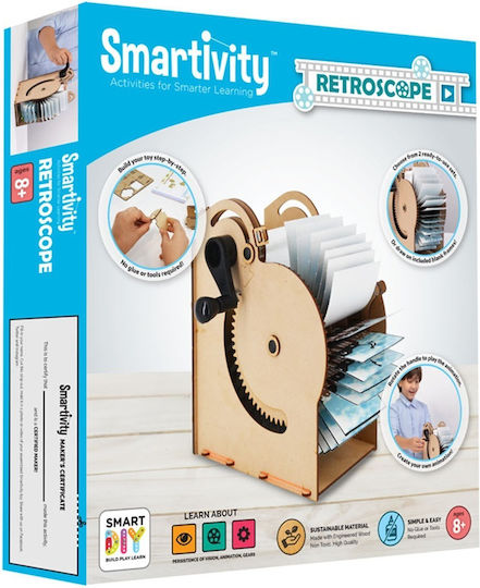 Smartivity Παιχνίδι Κατασκευών Ξύλινo Retroscope: Φτιάχνω Κινούμενα Σχέδια για Παιδιά 8+ Ετών