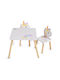 Unicorn Kids Table and Chairs Set made of Wood White