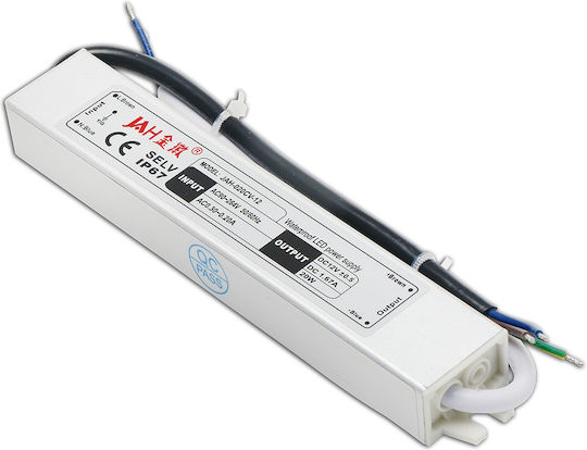 Amarad PSW-20-12 Τροφοδοτικό LED Στεγανό IP67 Ισχύος 20W με Τάση Εξόδου 12V