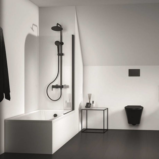 Ideal Standard Connect 2 Σταθερό Πλαϊνό Μπανιέρας 80x140cm Black
