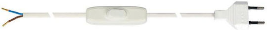 Evivak Power Cord with Diameter 2x0.75mm² in White Color 1.5m 1pcs