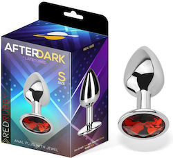 LateToBed AfterDark Red Ruby Πρωκτική Σφήνα Small Ασημί 7cm