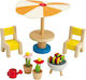 Hape House Furniture Patio Set Έπιπλα για Κουκλόσπιτο