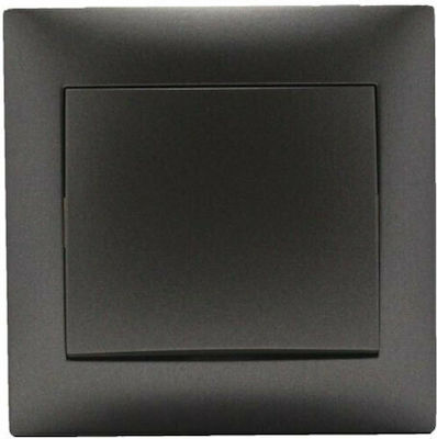 Redled Stinel Recessed Electrical Lighting Wall Switch with Frame Basic Aller Retour Ανθρακί 27496
