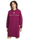 Mini Athletic Dress Long Sleeve with Hood Purple