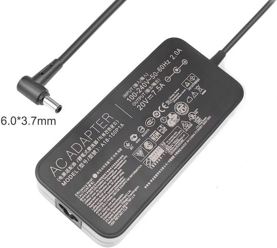 Asus Φορτιστής Laptop 150W 20V 7.5A για Asus χωρίς Καλώδιο Τροφοδοσίας