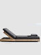 Sunbed Single Amazon Wooden with Cushion Brown 195x60x12cm.