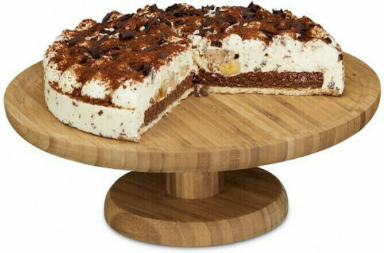 Relaxdays Kuchenständer Hölzernes mit Fuß Braun 33x33x11.5cm