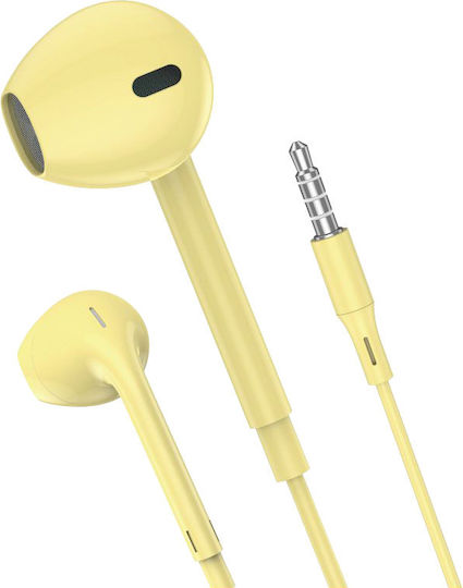 Leewello EJ-064 Earbuds Handsfree με Βύσμα 3.5mm Κίτρινο