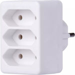 Emos 3-Outlet T-Shaped Wall Plug White