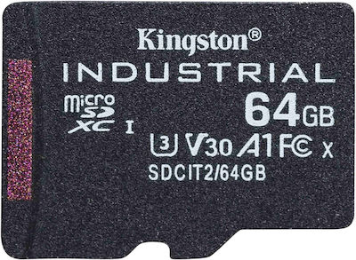 Kingston Industrial microSDXC 64GB Class 10 U3 V30 A1 UHS-I