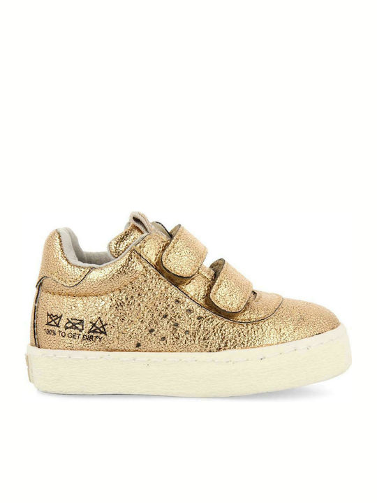 Lohmar Kinder Sneakers mit Klettverschluss Gold