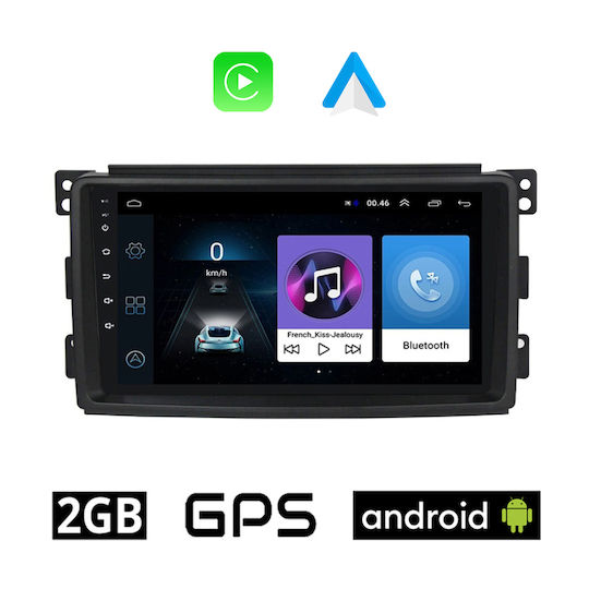Sistem Audio Auto pentru Smart PentruPatru / PentruDoi 2004-2007 (Bluetooth/USB/AUX/WiFi/GPS/Apple-Carplay/Android-Auto) cu Ecran Tactil 9"